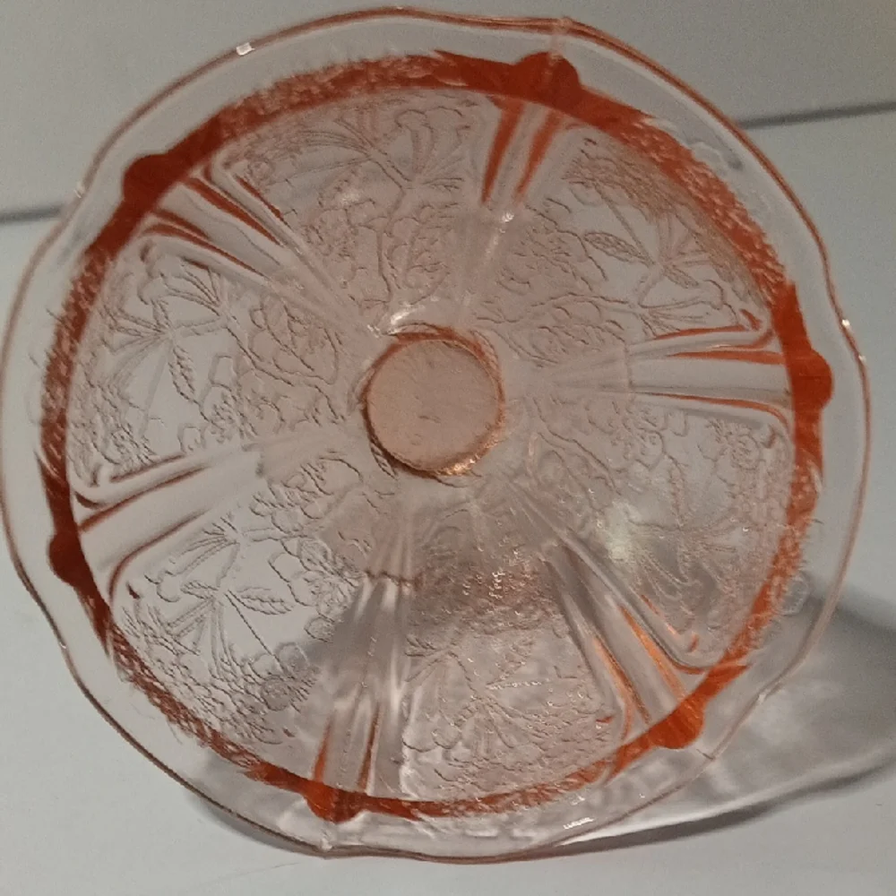 Vintage Pink Depression Glass Desert Bowl Made By Jeanette Glass In The 1930's